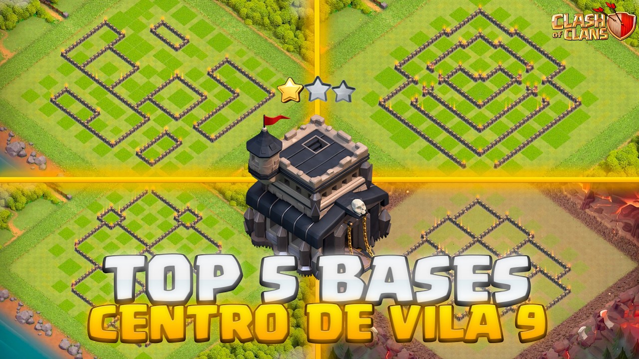 TOP 5 MELHORES LAYOUTS FARM CV9 TH9 de 2026! | Clash of Clans