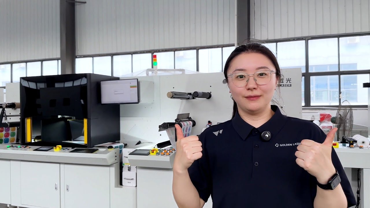 LC350 Roll to Roll Laser Label Cutting Machine with Rotary Sheeter - Golden Laser
