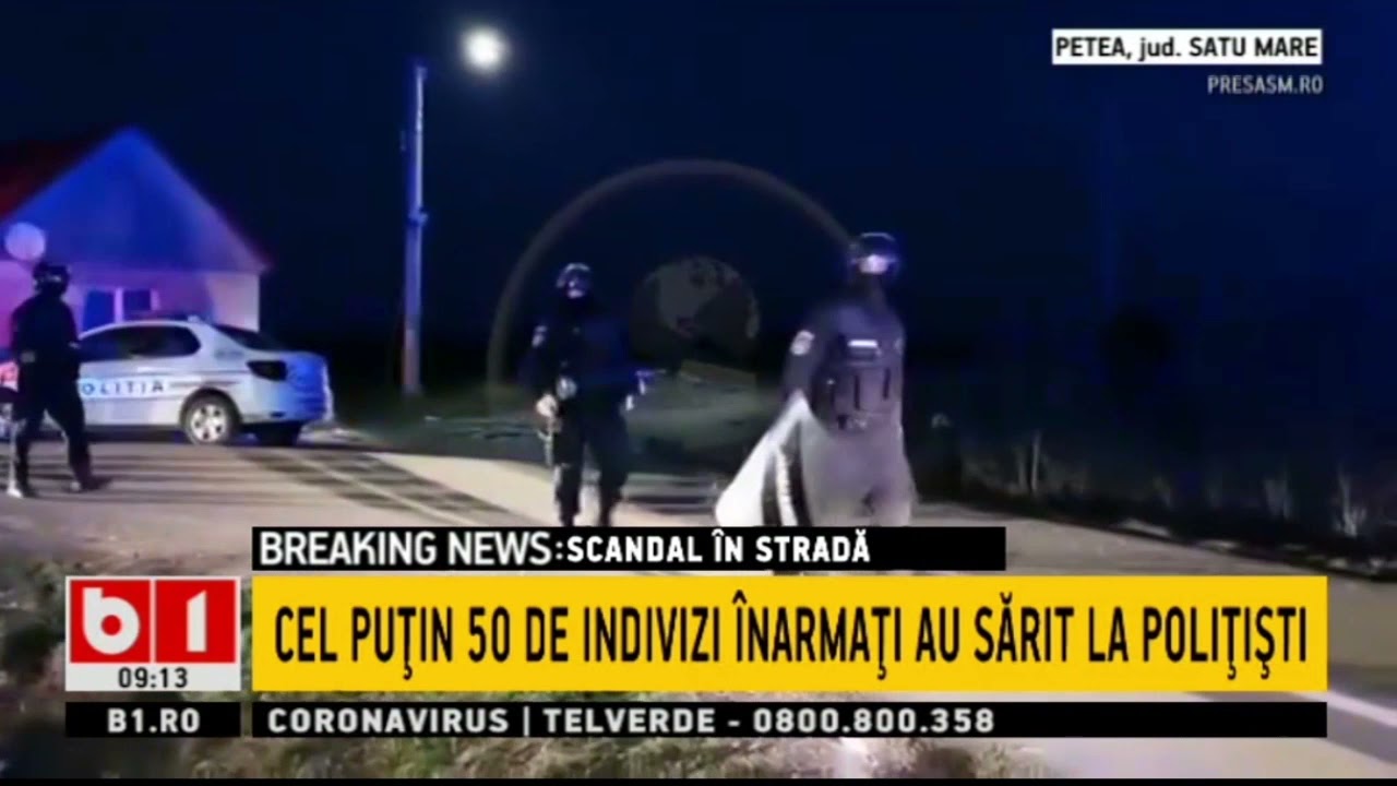 SATU MARE - ECHIPAJE DE POLITISTI ATACATE INTR-UN CARTIER DE ROMI_Stiri B1_5 aprilie 2021