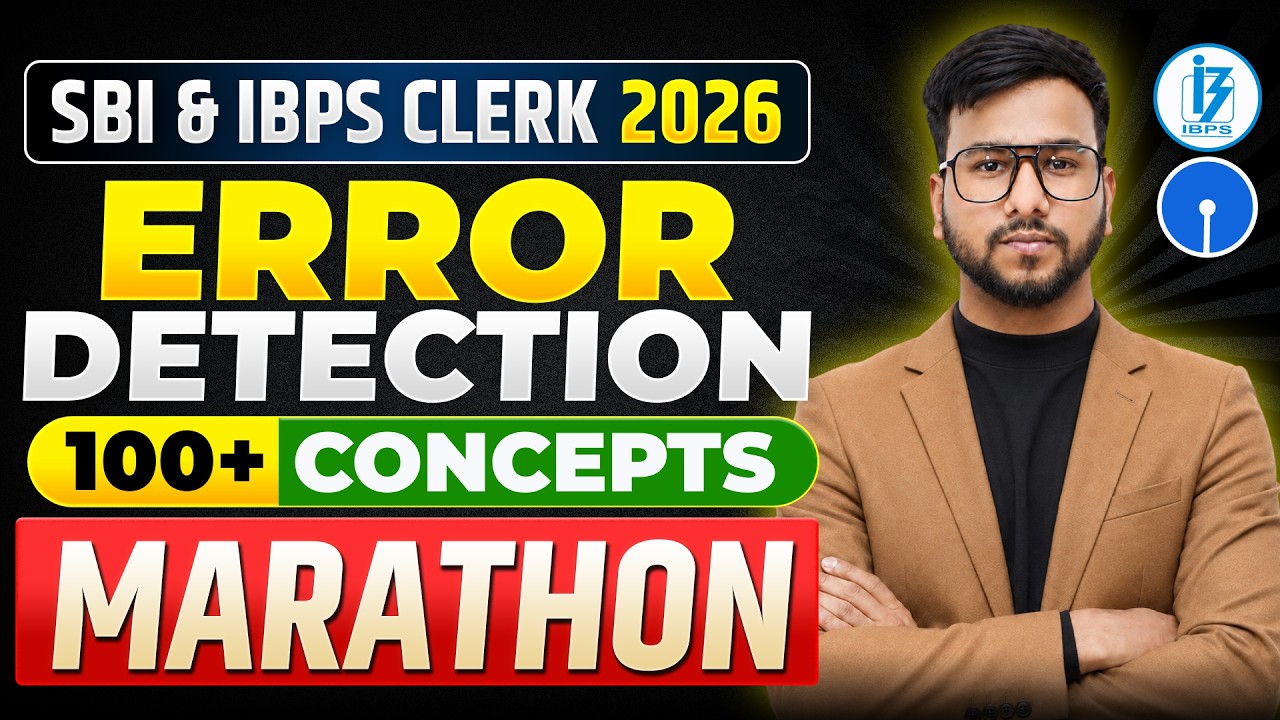 Top 100 Error Detection Questions for SBI, IBPS Clerk Pre 2026 | Error Detection One Shot Varun Sir