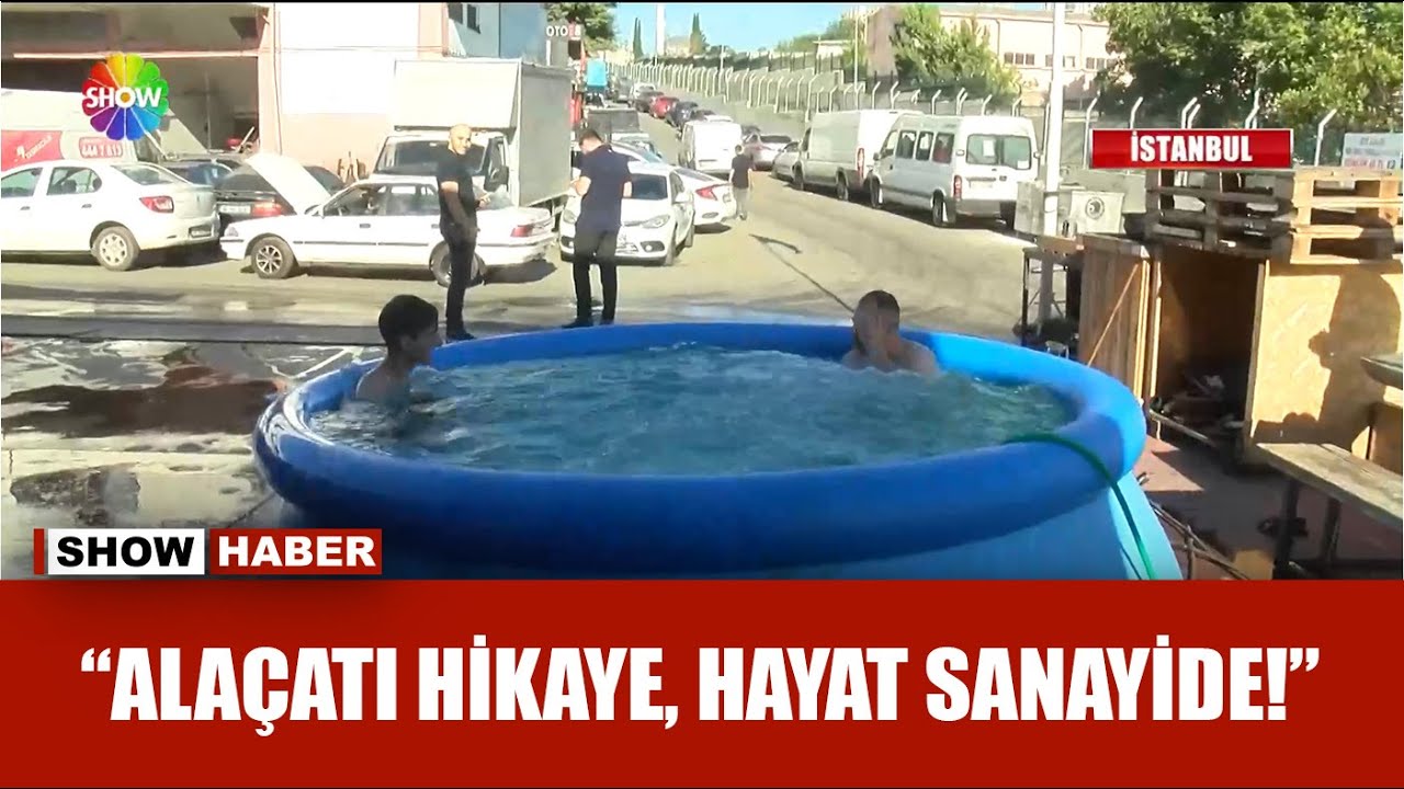 Oto sanayide havuz keyfi!