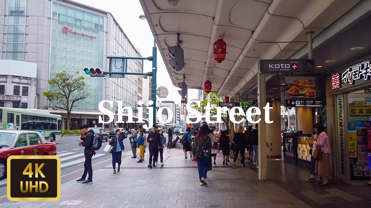 京都の四条通りを散歩 Walk on Shijo Street in Kyoto【4K】【April 2019】