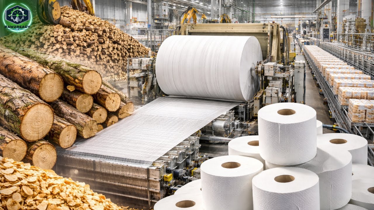 Factory Process Revealed: How Toilet Paper Is Made from Trees