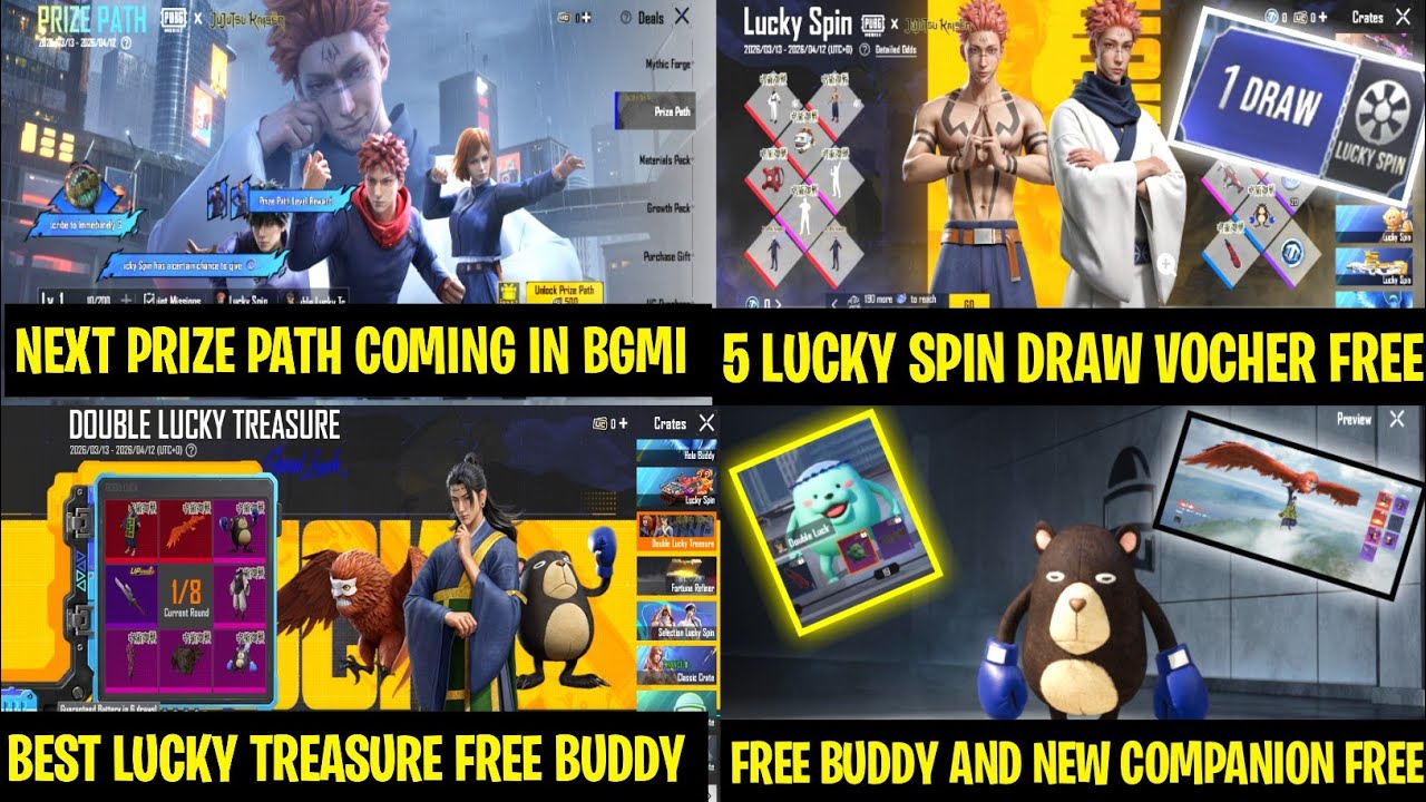 BIG SURPRISE 😍 Bgmi Coming In Next Prize Path | Prize Path Free Buddy Skin-& Upgrade Skin | Jujutsu 
