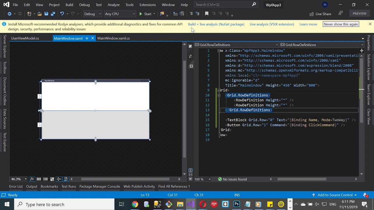 WPF Data binding y DelegateCommand con Prisms