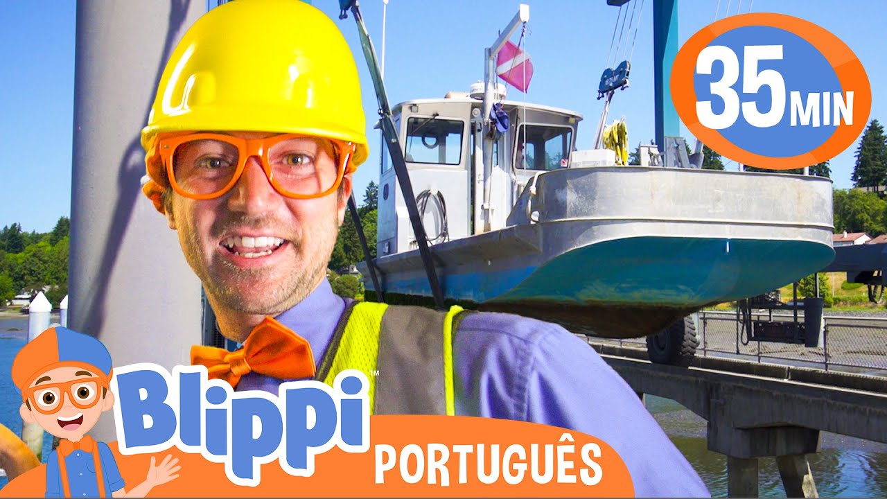 Blippi Explora Barcos ENORMES na Doca! 🚢 Melhores Episódios do Blippi! ⛴️ Vídeos Educativos
