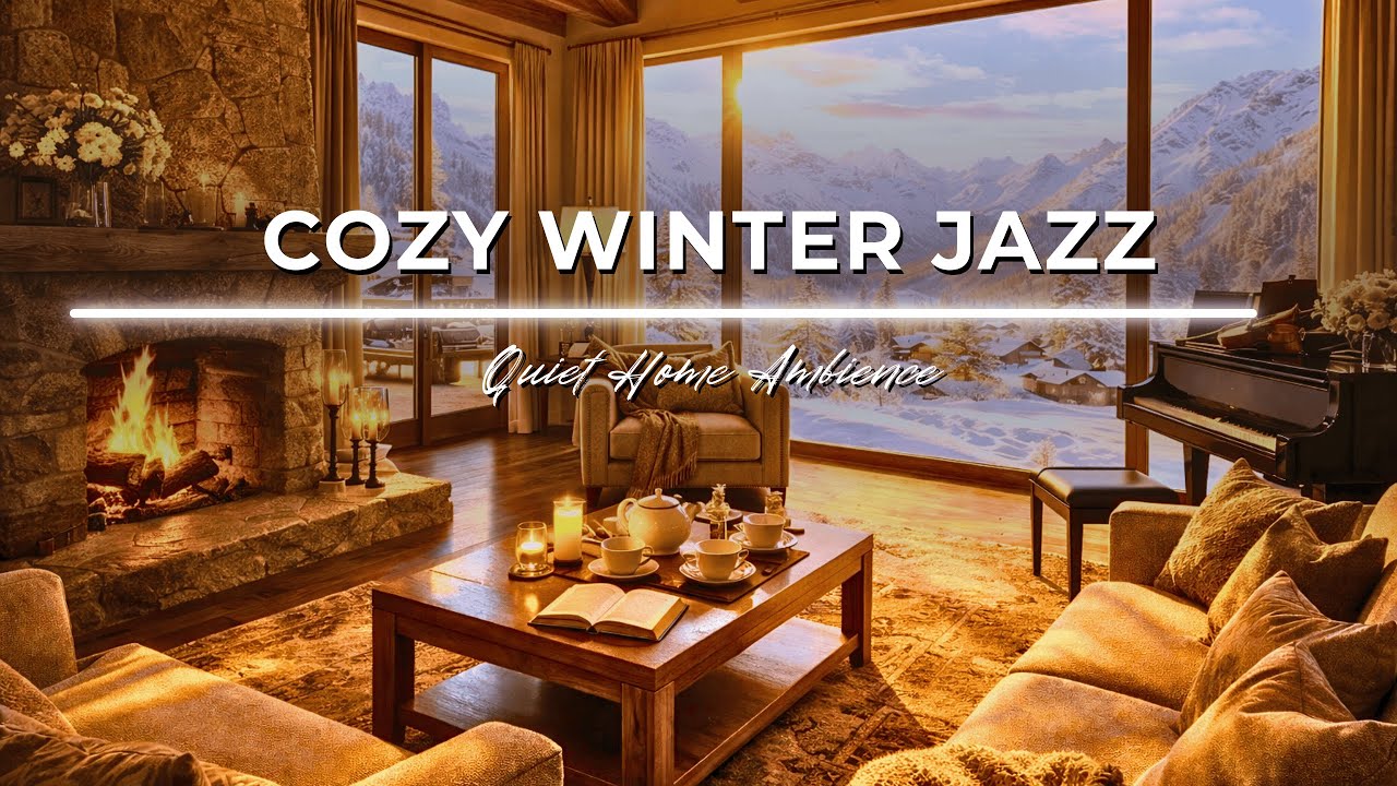 Winter Morning at Cozy Mountain Cabin ☀️Warm Smooth Jazz Instrumental Music for Working & Focus