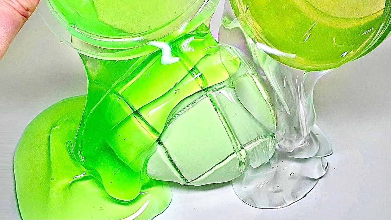 🍈 멜론파티! 🎉 메론액괴 + 메론빵점토 + 수딩젤 💚 メロンスライムパーティー♡ satisfying slime video / 점토섞기 / 구질구질 액괴 /melon slime