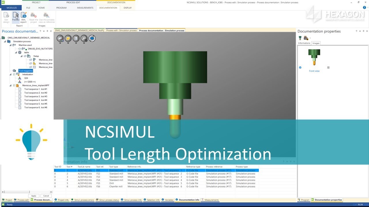 Tool Length Optimization in NCSIMUL | Tutorial