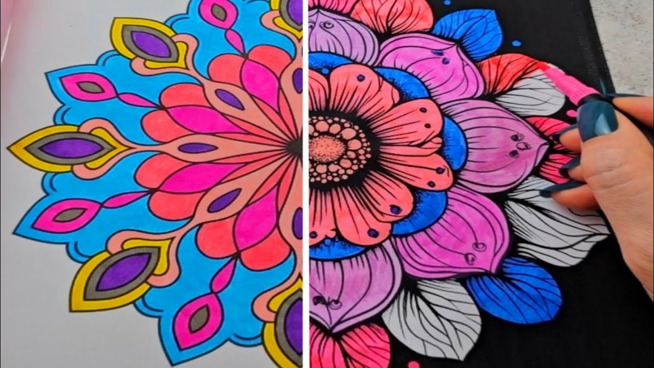 1 HOUR Double Mandala Session ✨ 2 NEW Relaxing Designs | ASMR Art Therapy