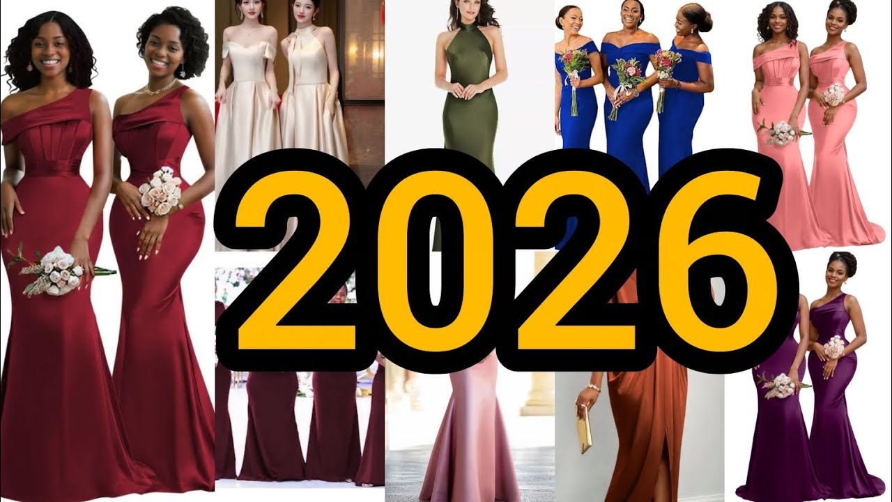 Актуальные модели атласных платьев 2026 года | Платья подружек невесты для особых случаев | Модел...