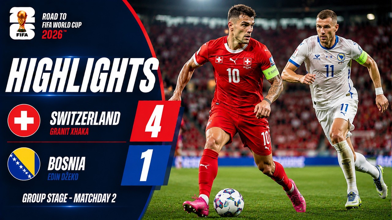 Switzerland vs Bosnia & Herzegovina 4-1 Highlights & Goals | FIFA World Cup 2026⚽