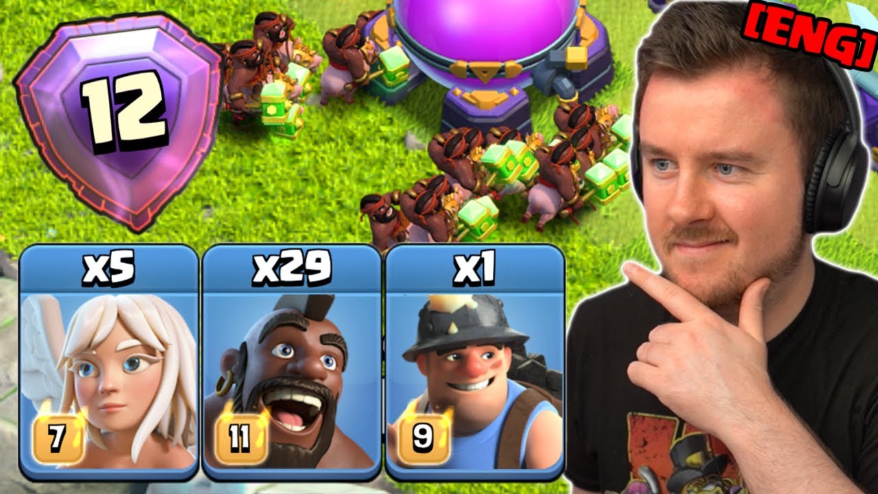 TOP 12 GLOBAL with Queen Charge Hog Riders in Clash of Clans