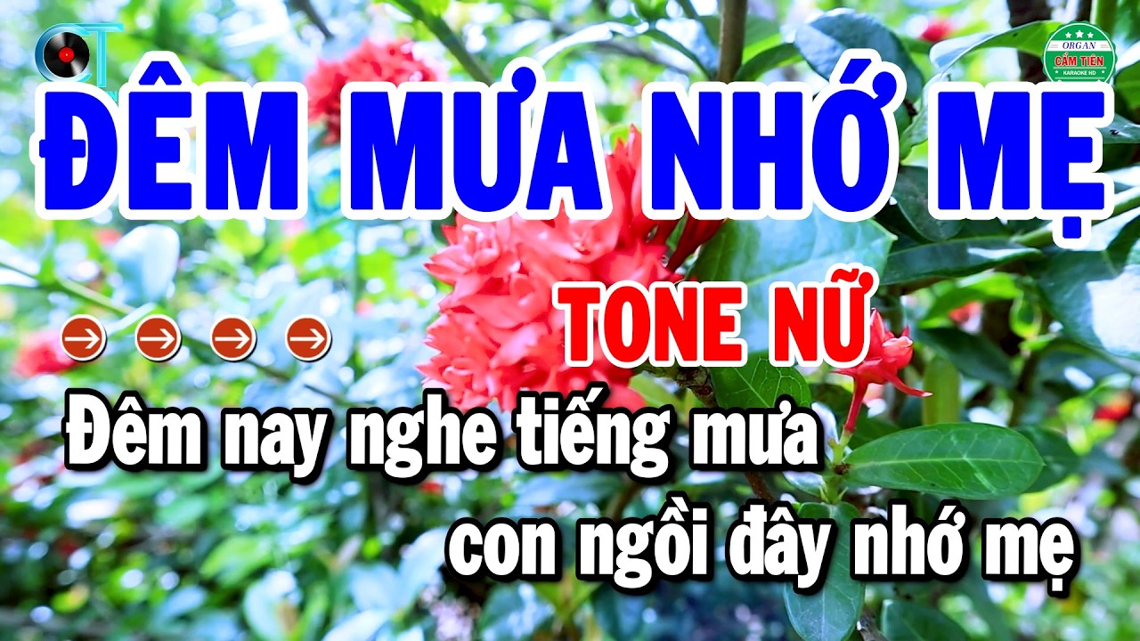 Karaoke Đ&ecirc;m Mưa Nhớ Mẹ Tone Nữ Nhạc Chuẩn Nhất 2026 Dễ H&aacute;t | Cẩm Ti&ecirc;n Organ