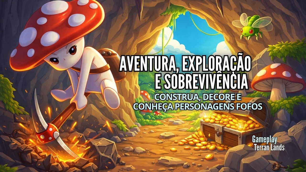 TERRAN LANDS – Explorando Cavernas , Coletando Recursos e Muito Mais Nessa Aventura Fofa - Demo