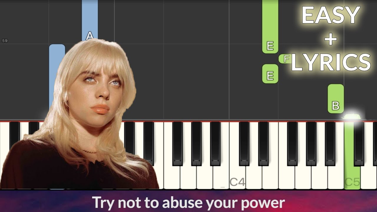 Billie Eilish - Your Power EASY Piano Tutorial + Lyrics