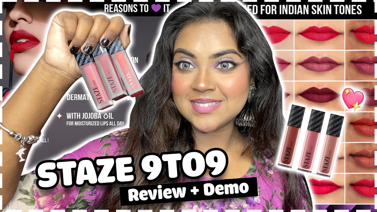 Staze 9to9 Liquid Lipstick Review | With Jojoba Oil 😍 | Pratibha Maurya