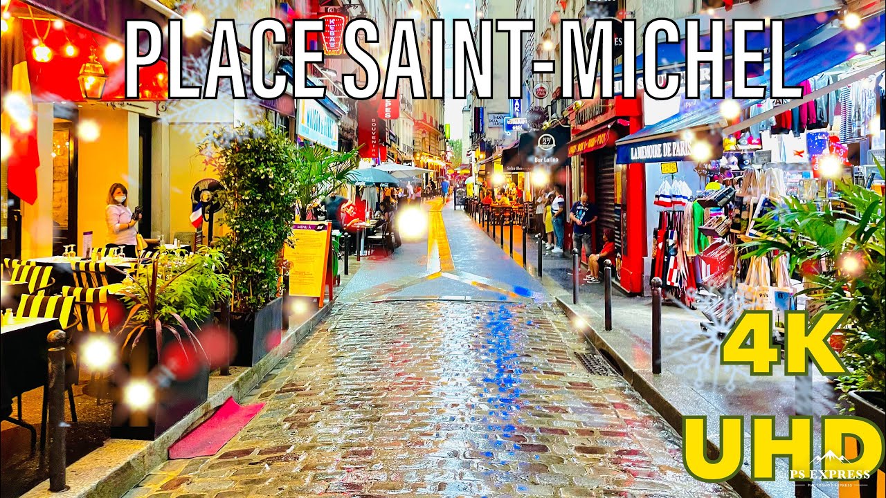 Place Saint Michel Paris, walking tour 4K 2021 | A walk in Paris