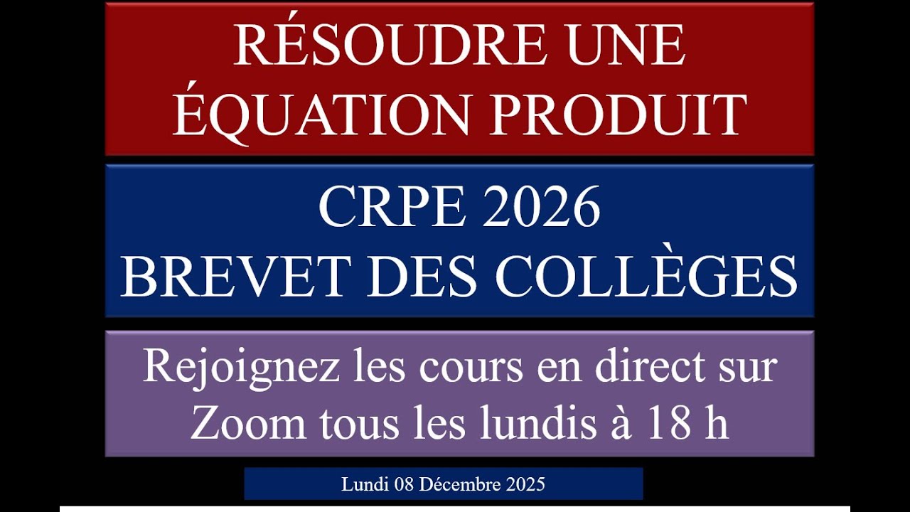 ÉQUATION PRODUIT AU CRPE ET EN CLASSE DE TROISIÈME