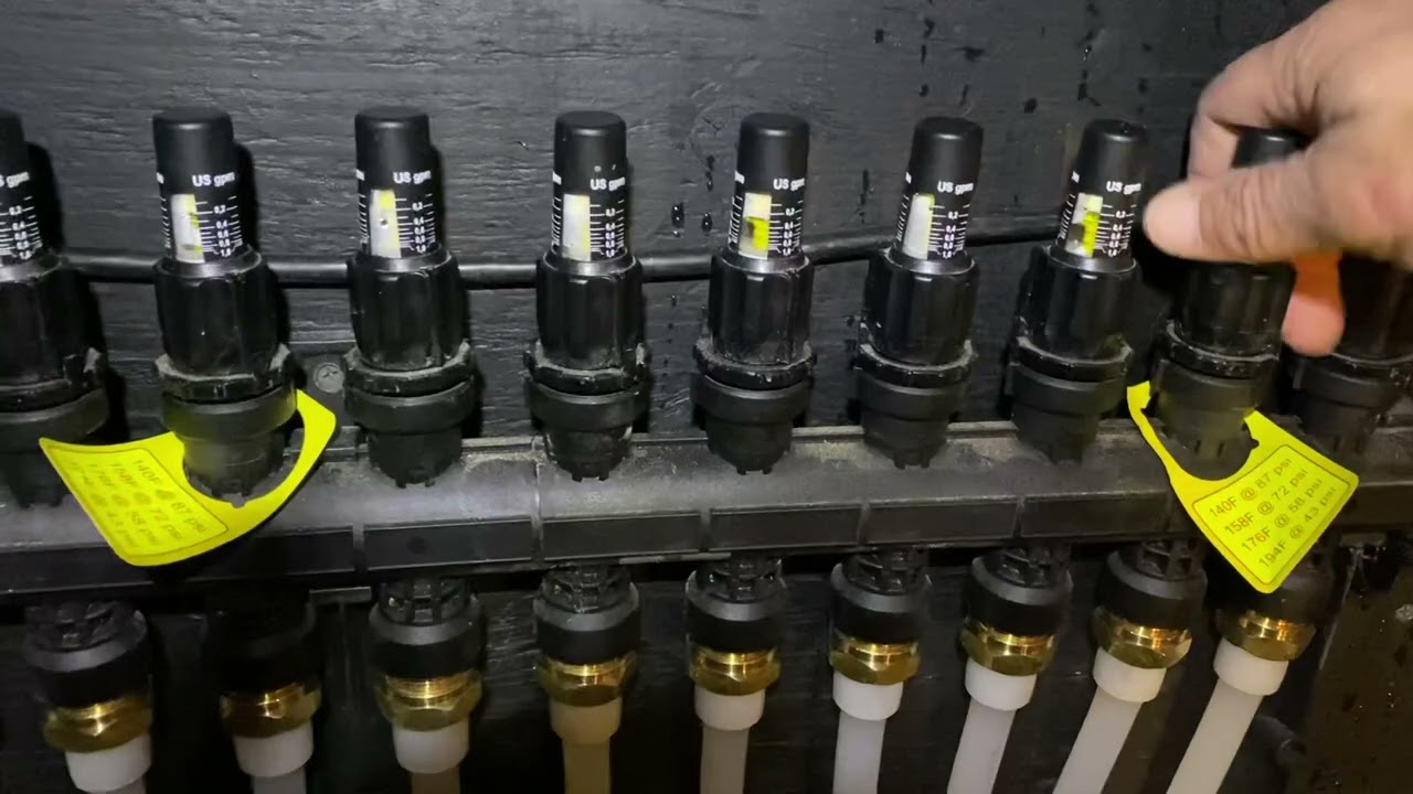 Radiant manifold flow meters