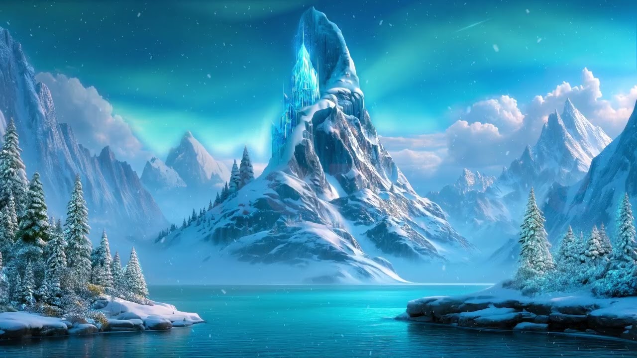 Frozen Crystal Mountain | Ice Castle in the North | Free 4K Epic Winter Fantasy Ambience