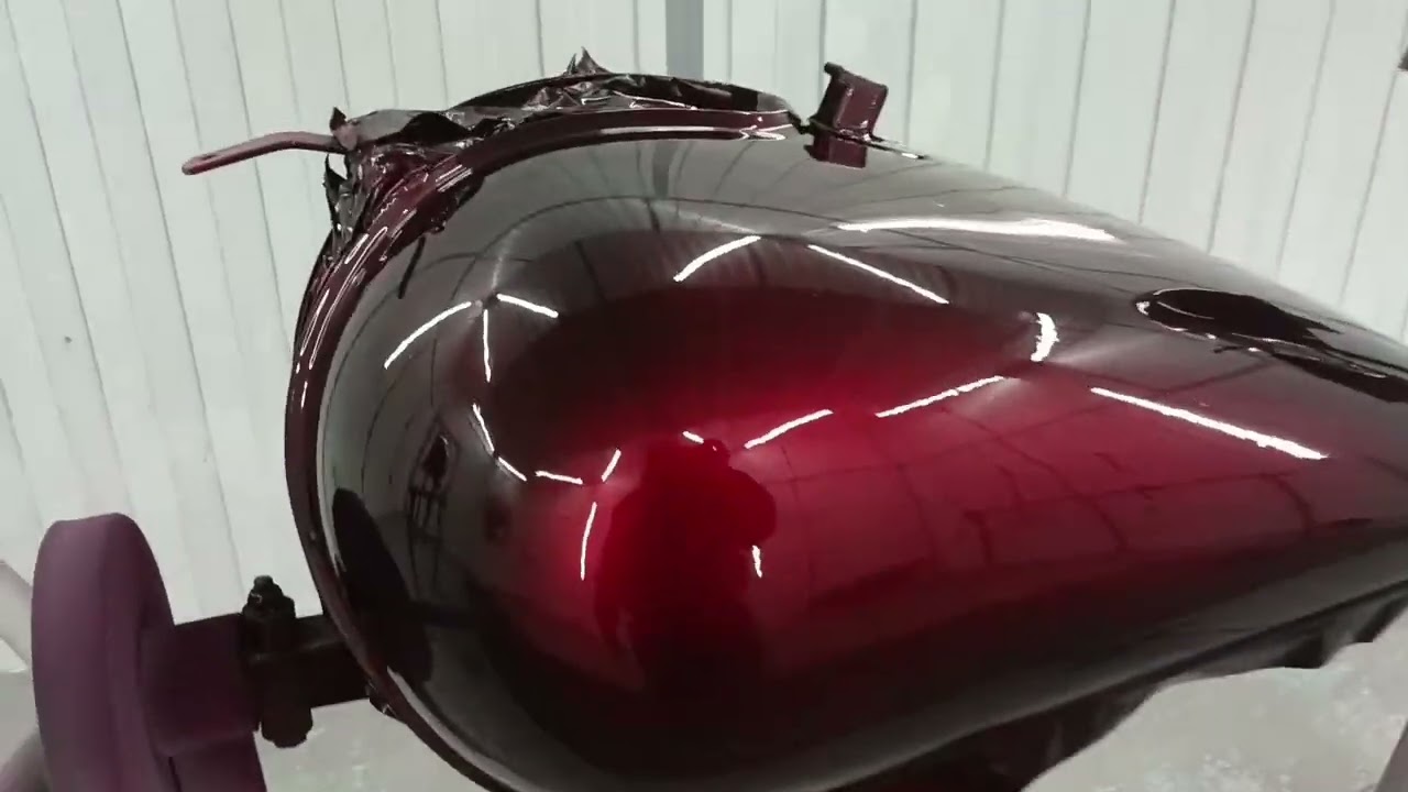 Покраска мотоцикла в candy dark cherry