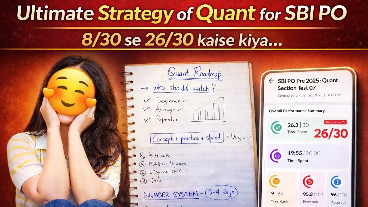 SBI PO Quant Strategy 2026 | Zero to Advanced | No Guess Work