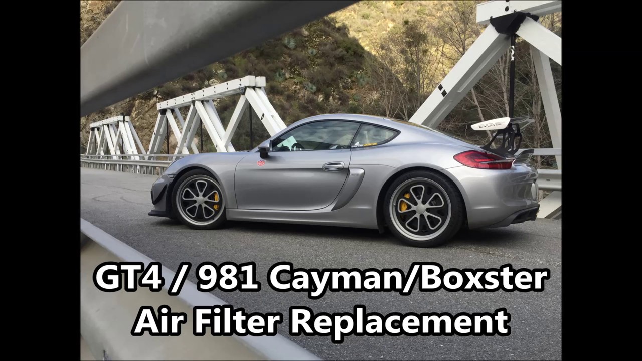Porsche 981 GT4, Cayman and Boxster Air Filter Replacement and Installation by Sharkwerks