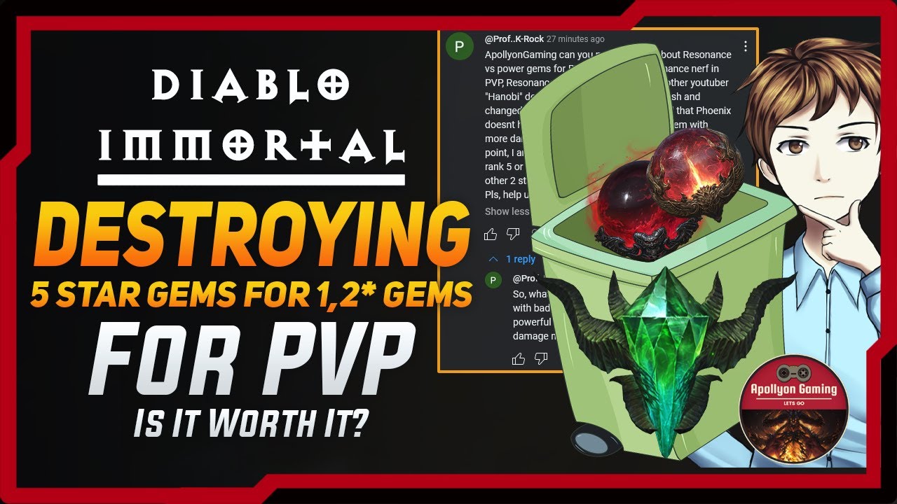 Destroying 5 Star Legendary Gems For 1,2 Star Gems For PVP - Is It Worth It? - Diablo Immortal