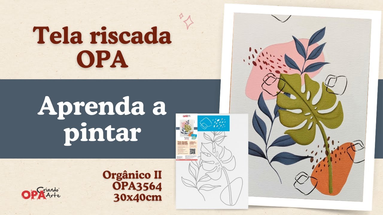 Pintura em tela riscada - Orgânico II OPA3564 (30x40cm)