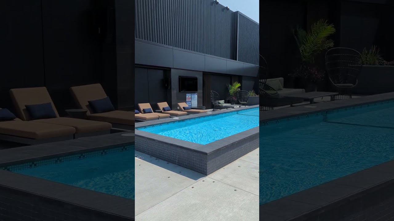 Cinematic Views of #Minneapolis North Loop Green from the Sonder Rooftop Pool! #short