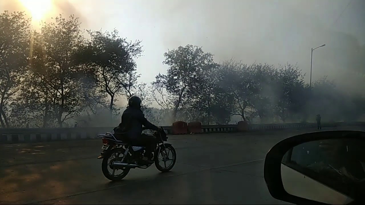 Fire in Delhi Near Shantivan - bank of Yamuna river