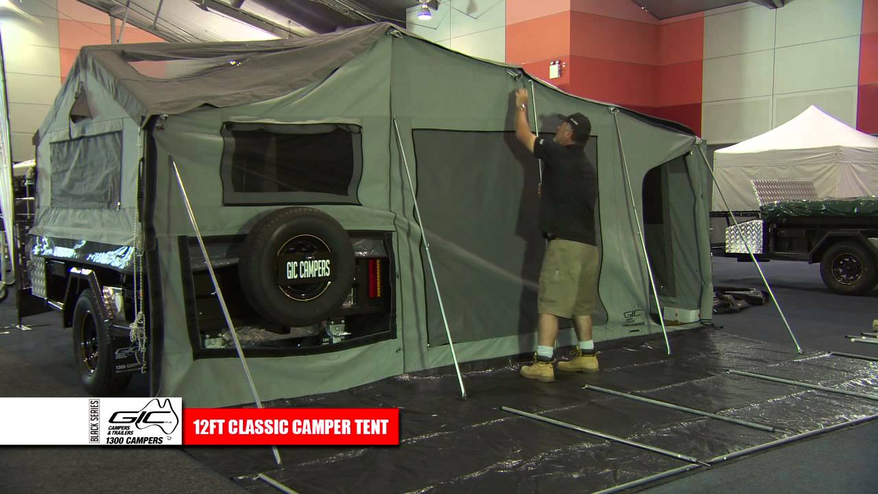 GIC CAMPERS 12ft DELUXE CAMPER TENT SETUP
