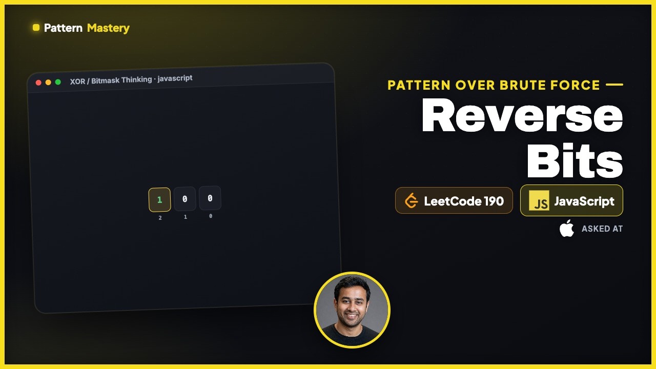 [Javascript] Reverse Bits - Leetcode 190 -- Illustrated! | Pattern Mastery