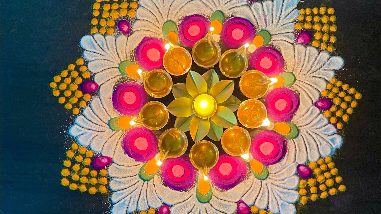 Diwali Rangoli pattern | Poongodi’s Channel