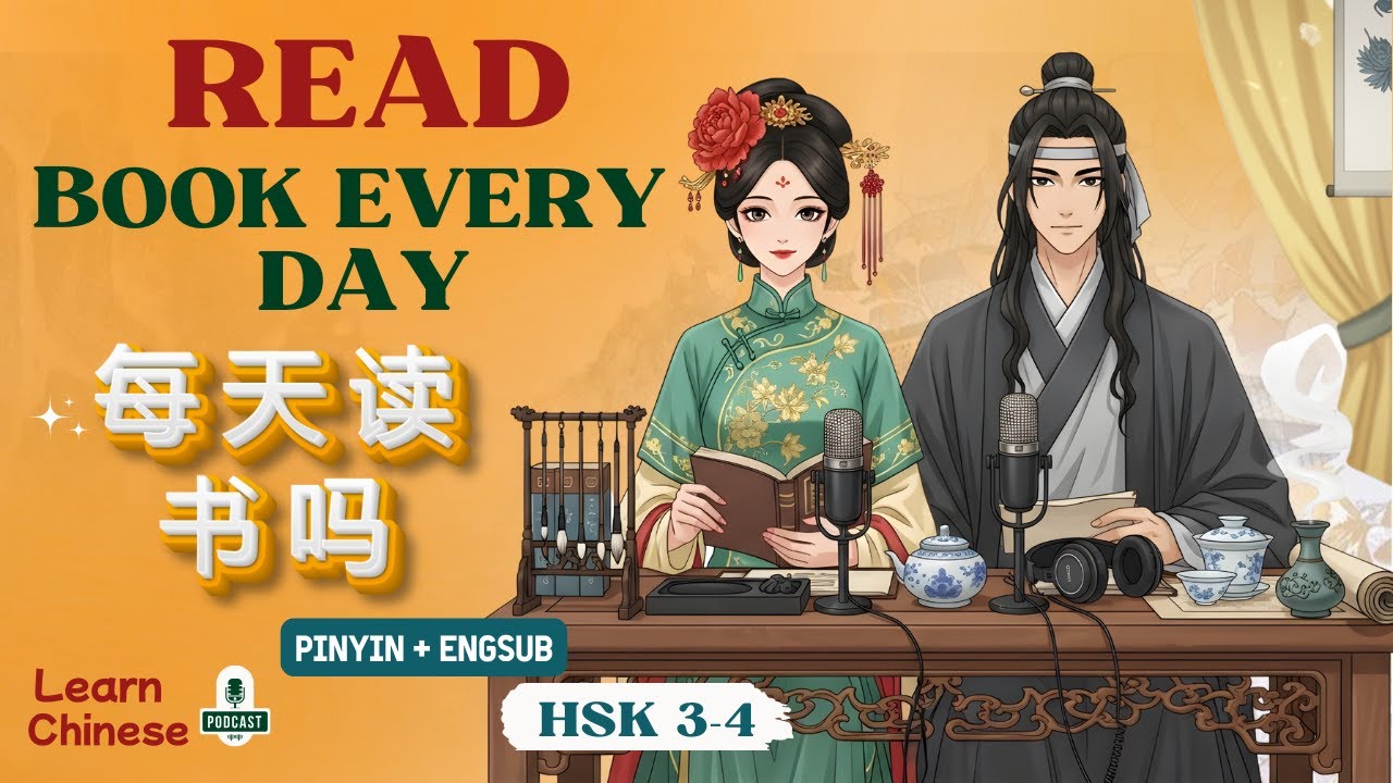 HSK 2-3 | Reading books every day? - 每天读书吗？| Chinese Listening Practice