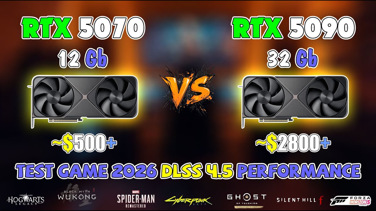 RTX 5070 12GB vs RTX 5090 32GB | DLSS 4.5 Multi Frame Generation – 1080p Gaming Benchmarks 2026!