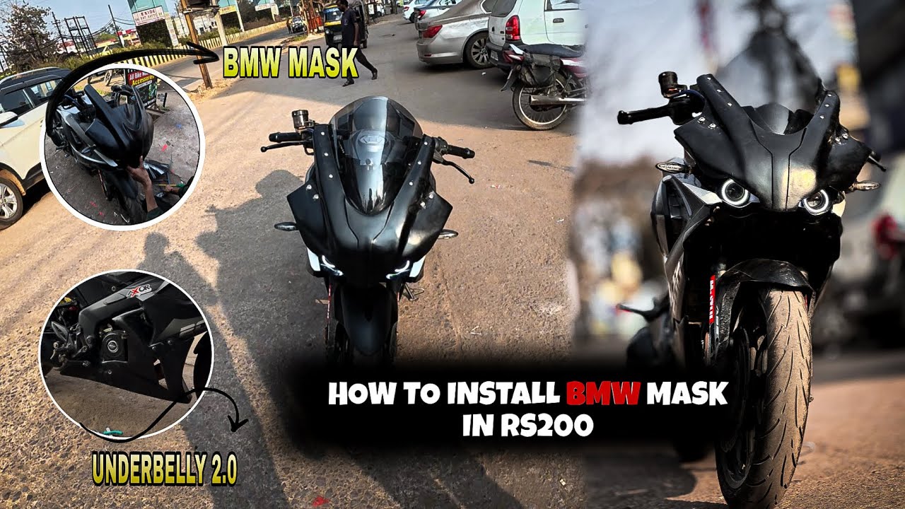 How To Install BMW Mask in RS 200 || Bhilai First Modified RS 200 With BMW Mask ||