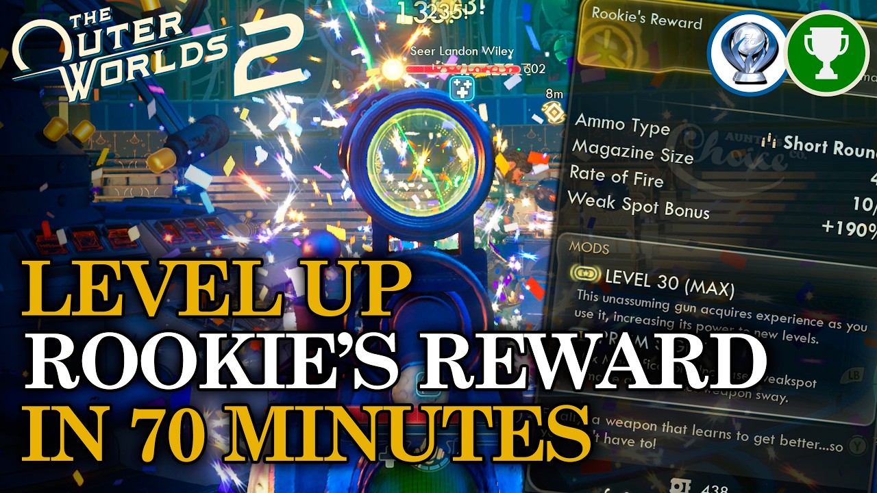 Level-up Rookie's Reward in 70 minutes (Maximum Gun Trophy) | The Outer Worlds 2