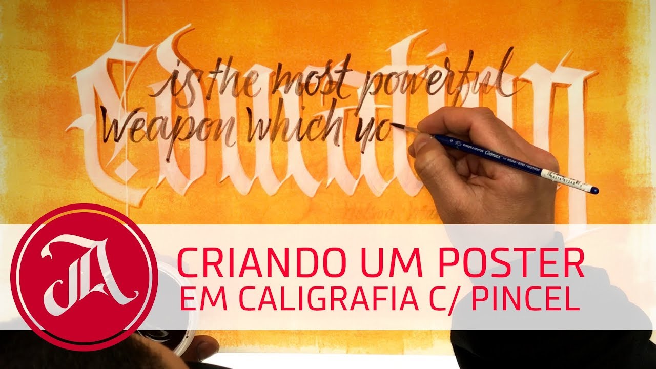 Criando um pôster em caligrafia com pincel