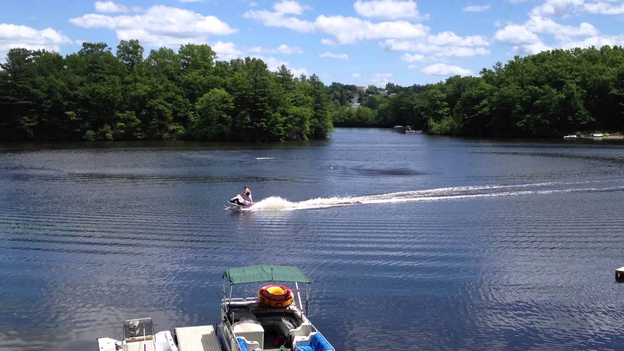 summer snowmobiling on water and sinking