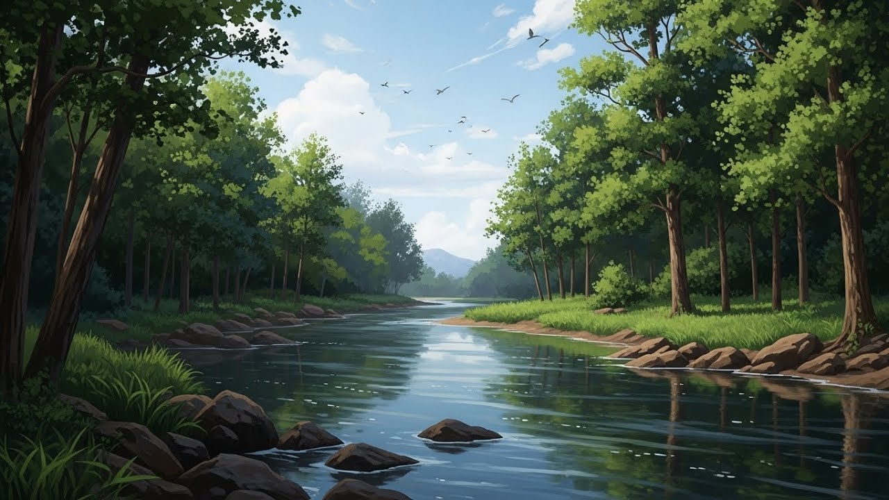 Serene Flowing River 🌿 Gentle Natural Ambience for Sleep, Focus, and Relaxation #1525