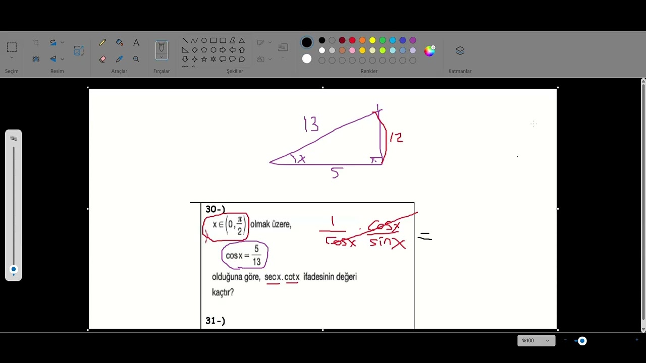 11.sınıf 1.  dönem 2.  yazılı trigo sadeleştirme örnek soru