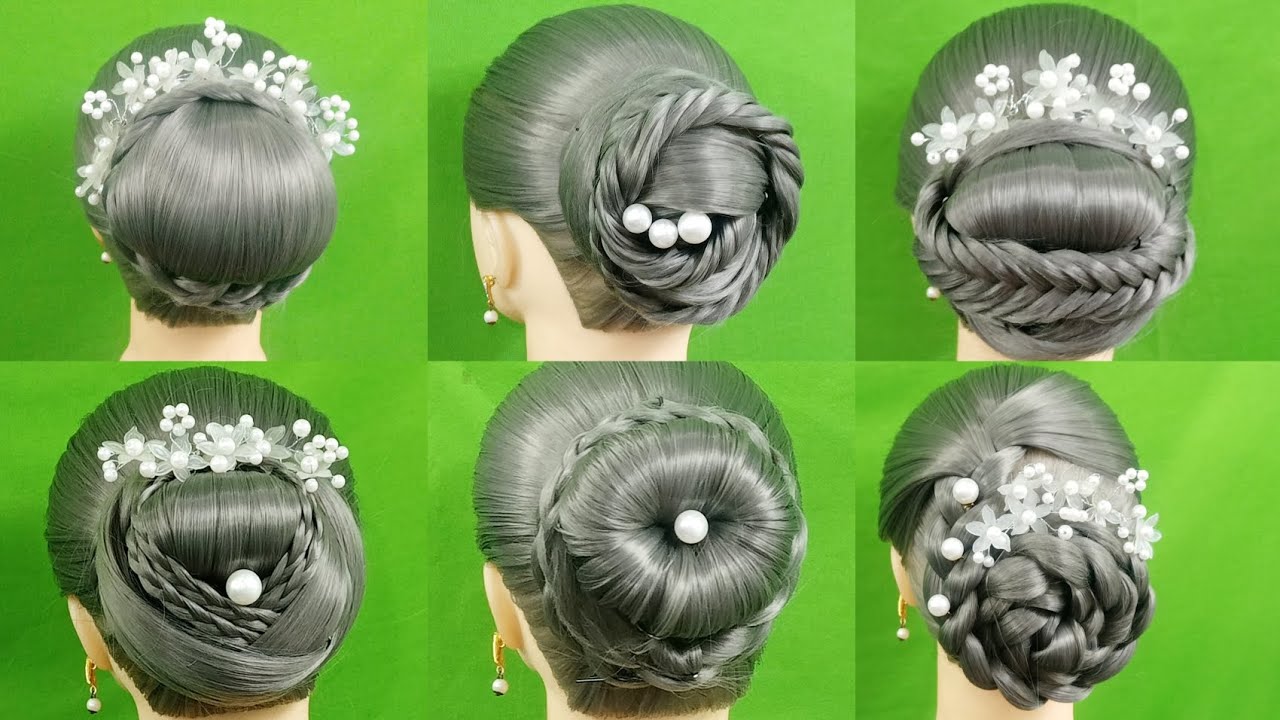 Lahanga Hairstyle For Long Face |Low Bun Hairstyle With Saree |Treditional Lahnga Hairstyle #Hair.