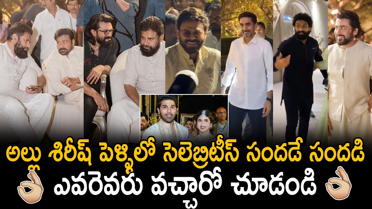 Top Celebrities Hungama In Allu Sirish Marriage | Chiranjeevi | Pawan Kalyan | Ram Charan | Stv