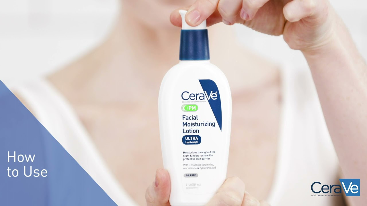 CeraVe PM Facial Moisturizing Lotion   Night Cream with Hyaluronic Acid and Niacinamide
