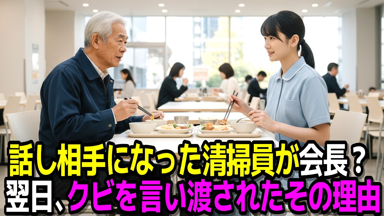 話し相手になった清掃員、会長だと知らずに接した翌日クビ宣告…涙が止まらない理由