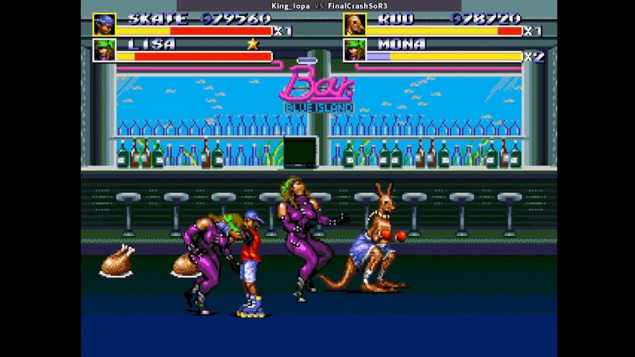 Streets of Rage 3 Hard No Death Coop (Skate & Roo) City Hall Route by King iOpa & @FinalCrashSoR3
