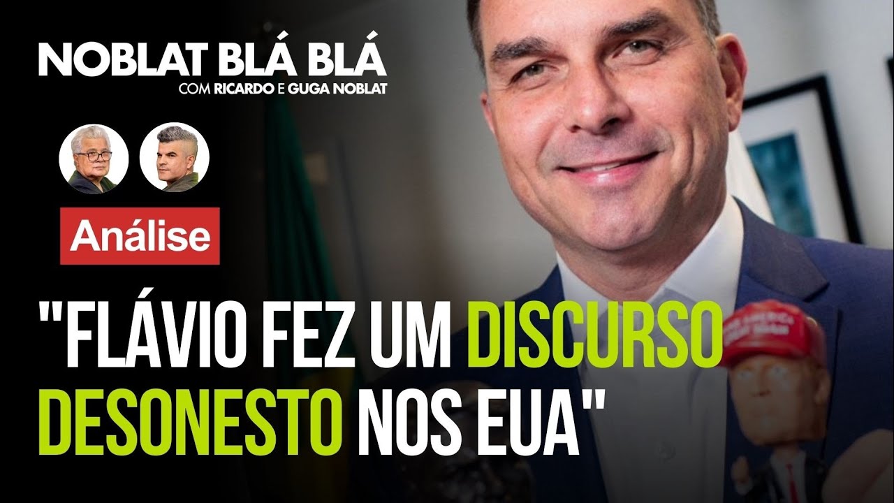 Noblat: nos EUA, Flávio Bolsonaro repete bandeira da 