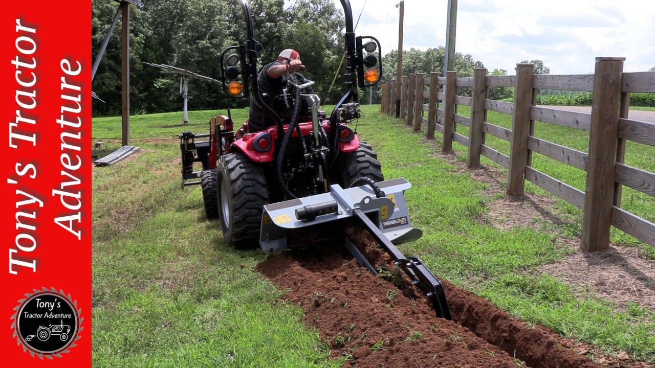 Trencher On the Tractor - TYM T25 BaumaLight Trencher